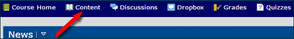 D2L navigation bar