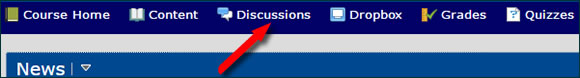 D2L navigation bar
